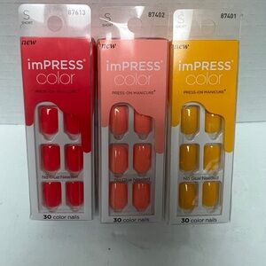 imPRESS Vibrant Press-On Manicure Set - Red, Orange, Yellow